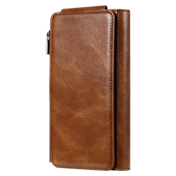 iPhone Air Konstläder Plånboksfodral Detachable Zipper - Brun Brun