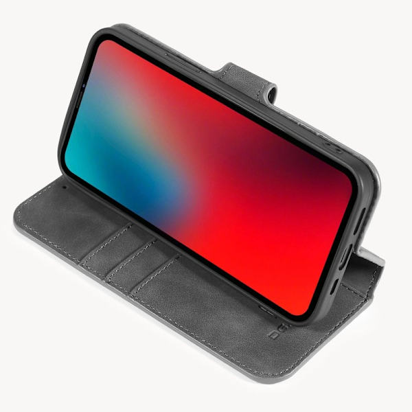 DG.MING Plånboksfodral Konstläder till iPhone 12 Pro Max - Grå