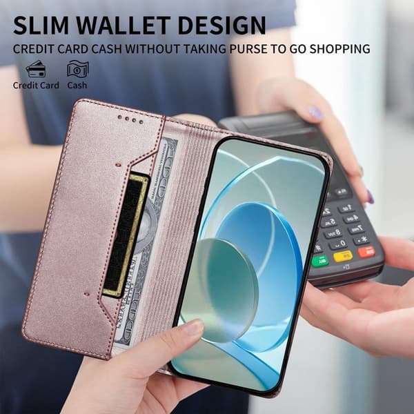 Plånboksfodral för Samsung Galaxy S26 Ställfunktion Konstläder - Rosa