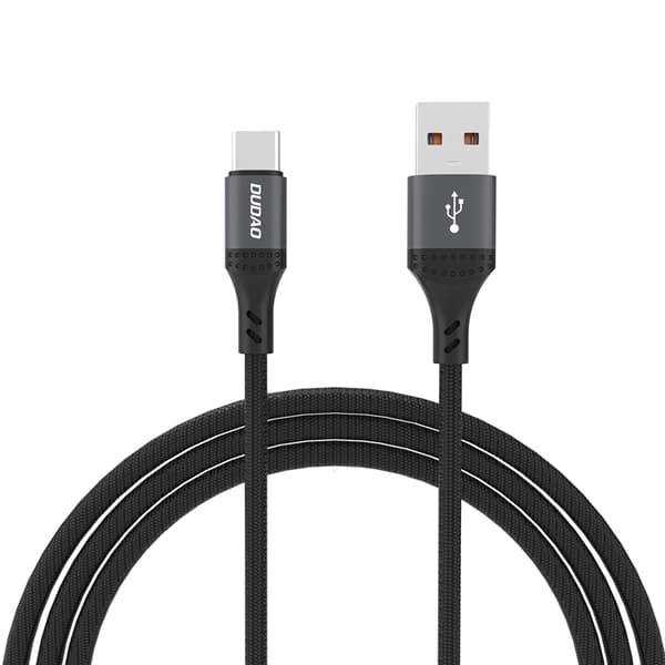 Dudao USB-A - USB-C 5A Kabel 1.2m Braided - Svart Svart