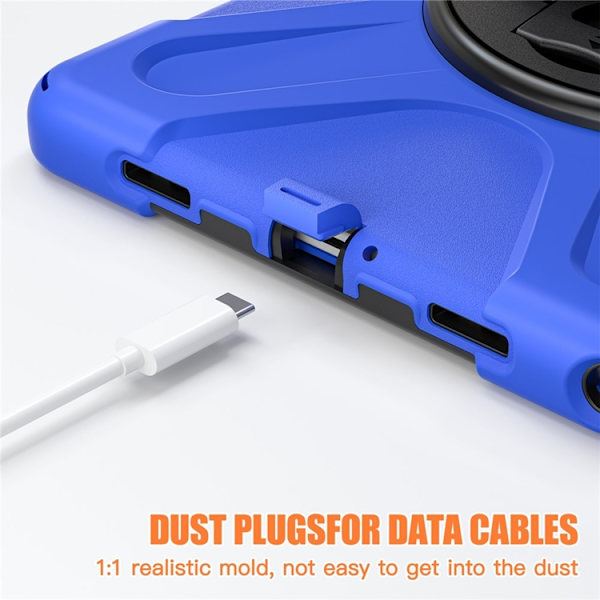 Mobilskal till Galaxy Tab A9 Plus Silikon Rotary Kickstand Blå