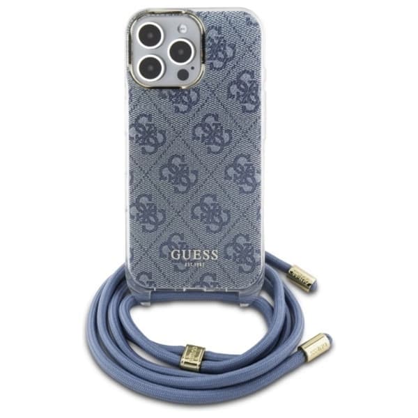 Guess Mobilskal till iPhone 16 Pro Crossbody Cord 4G Print - Blå Blå