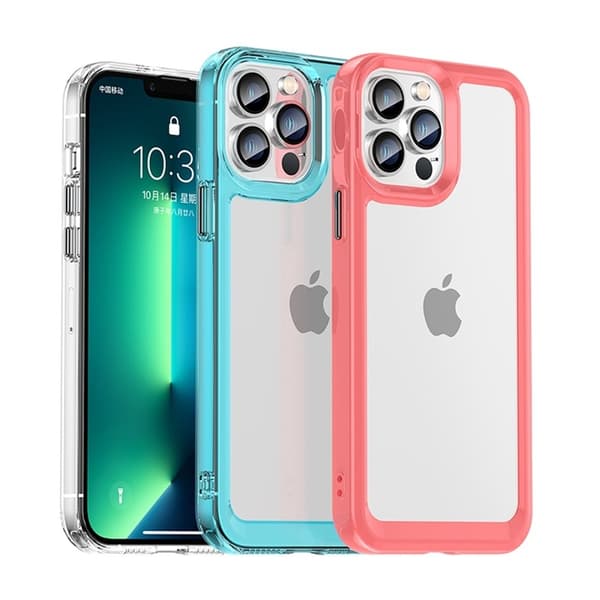 Mobilskal till iPhone 12 Pro Max Outer Space Gel Frame - Röd Röd