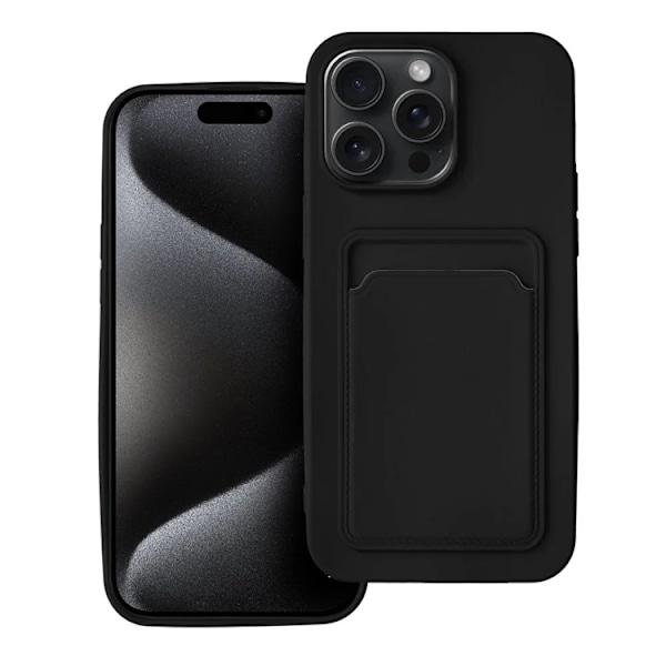 iPhone 15 Pro Max Mobilskal Korthållare - Svart Svart
