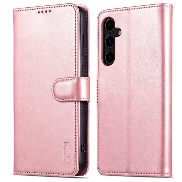 AZNS Samsung Galaxy S24 FE Plånboksfodral Konstläder - Roséguld