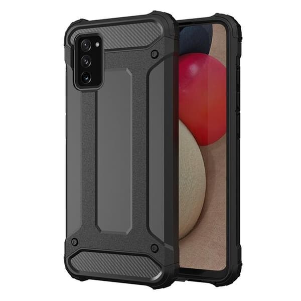Galaxy A03s Skal Hybrid Armor Tough Rugged - Sort Black