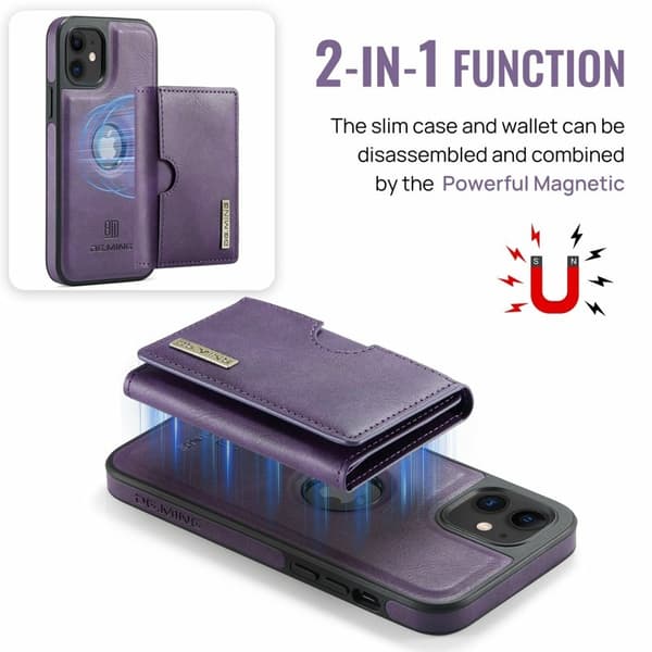 DG.MING M6 Series Mobilskal till iPhone 12/12 Pro Magnetiskt Lila