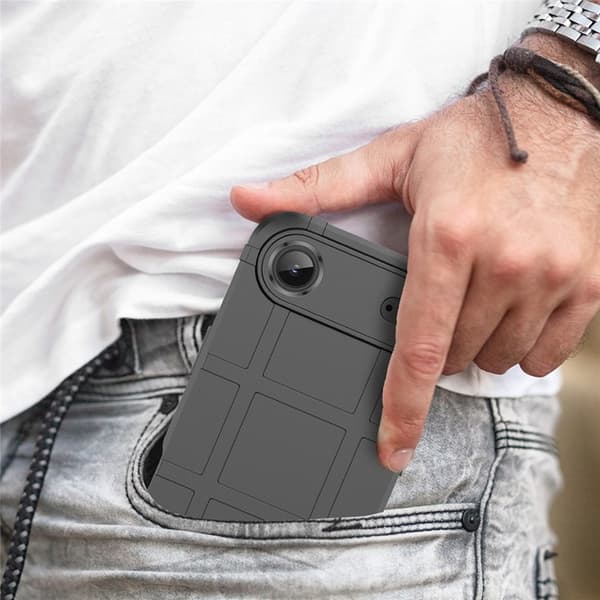 Mobilskal till iPhone Air Grid Design Scratch-Proof Soft TPU - Svart Svart
