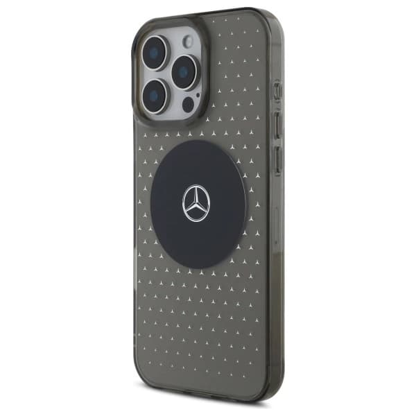 Mercedes-puhelinkotelo iPhone 16 Prolle MB Star Pattern - Musta Black