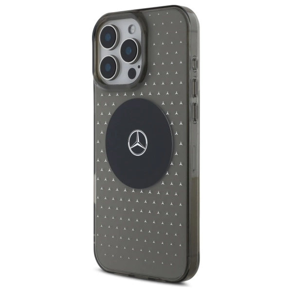 Mercedes telefontaske til iPhone 16 Pro MB Star Pattern - Sort Black