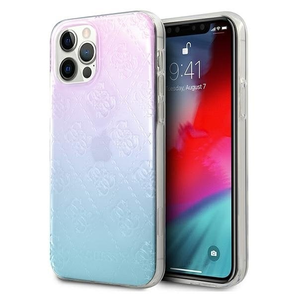 Guess iPhone 12 Pro Max Kuori 3D Pattern Collection - Sininen/Vaaleanpunainen Blue