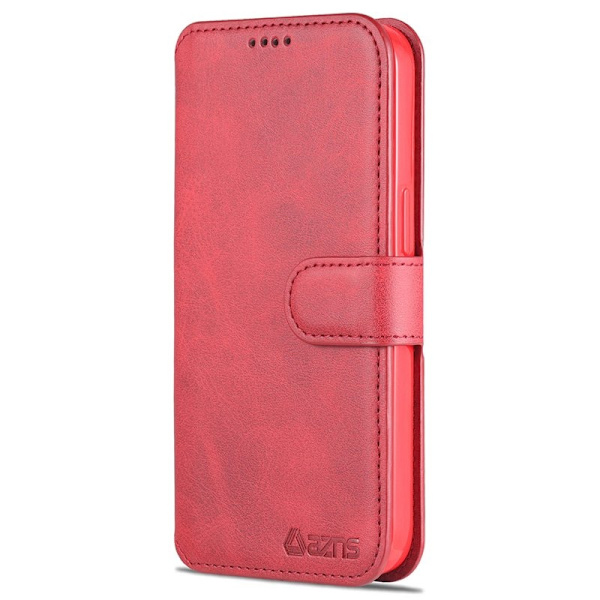 AZNS iPhone 13 mini Plånboksfodral Konstläder - Röd