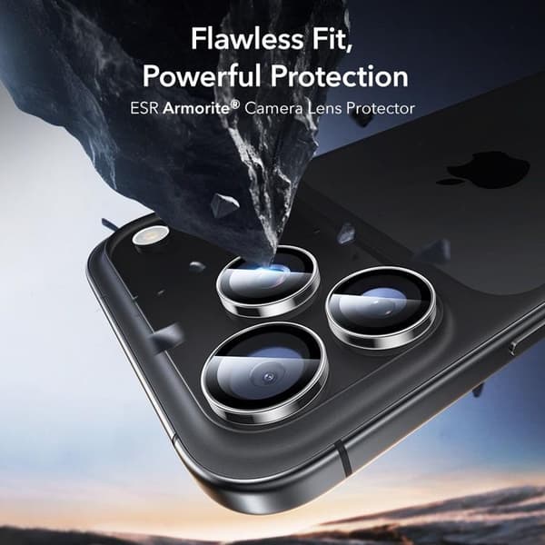 ESR iPhone 17 Pro Max/17 Pro/16 Pro Max/16 Pro Linsskydd Härdat Glas Svart
