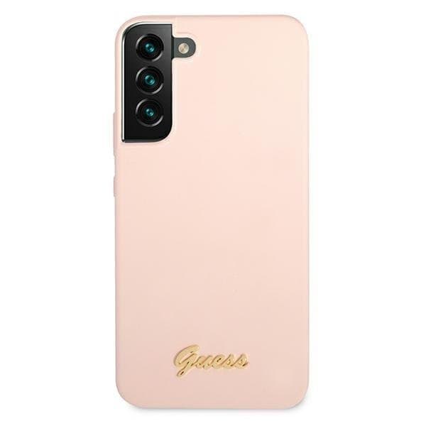 Guess Silicone Script Metal Logo Skal Galaxy S22 Plus - Rosa Rosa