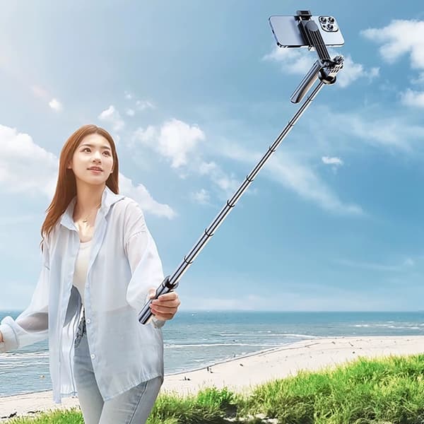 Selfiestick Teleskopstativ 1.75m Auminiumlegering Med Mobilhållare