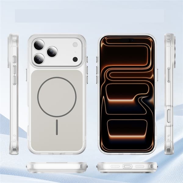 Mobilskal till iPhone 17 Pro MagSafe Skin Touch TPU PC - Vit Vit