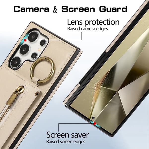 Plånboksfodral för Samsung Galaxy S26 Ultra Konstläder Kickstand - Beige