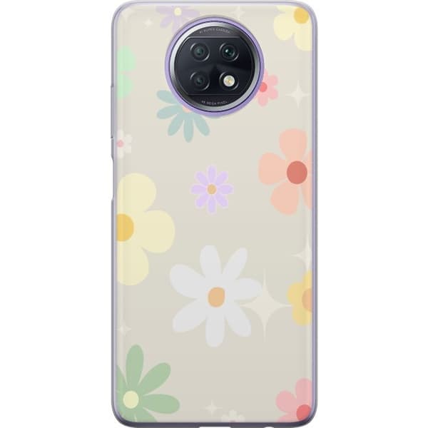 Taske til Xiaomi Redmi Note 9T med fejende blomster