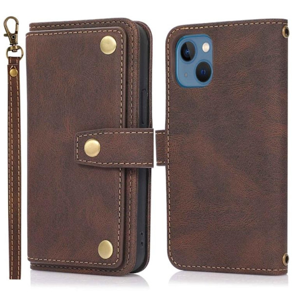 iPhone 14 Plus Plånboksfodral Flip - Coffee Brun