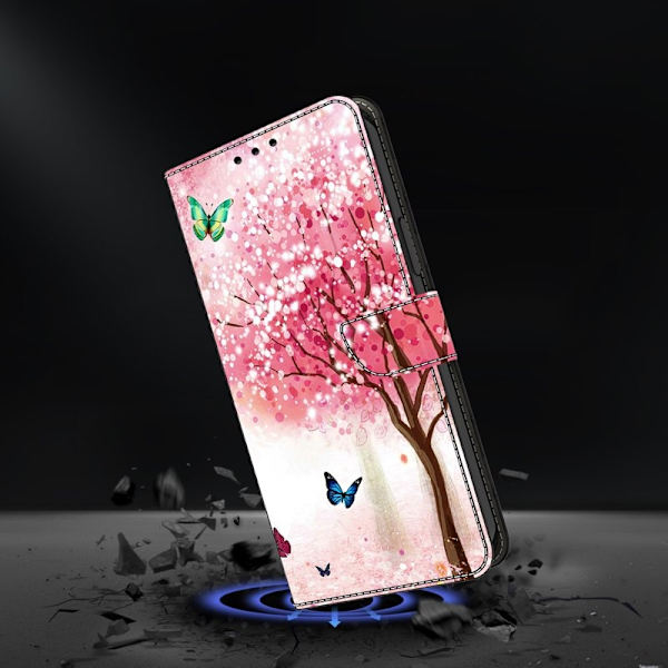 Samsung Galaxy S26 Plånboksfodral Fällbart Ställ Konstläder Mönster - Rosa
