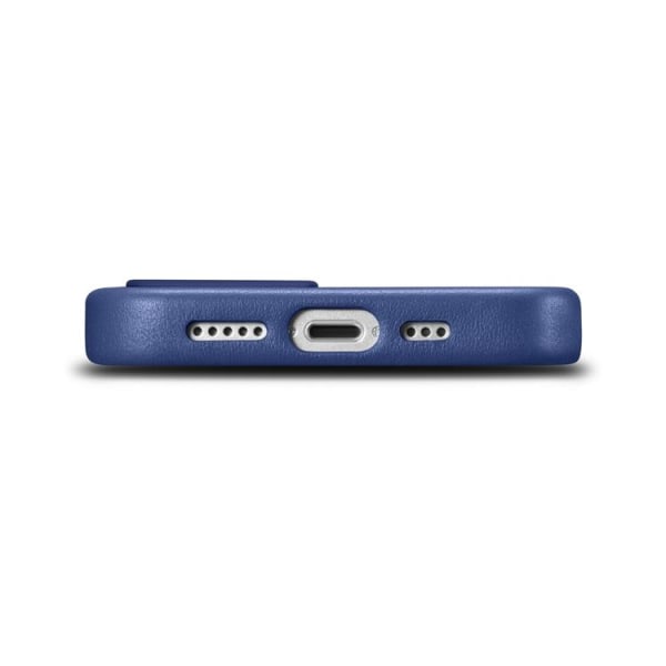 iCarer iPhone 14 Case MagSafe aito nahka - sininen