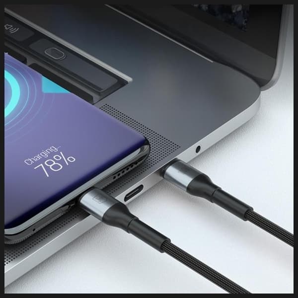 3MK USB-C till USB-C 100W kabel 20V/5A 2m N-SERIES Hyper - Svart Svart