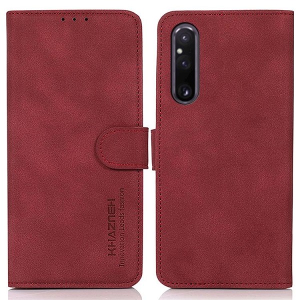 KHAZNEH Sony Xperia 1 V Plånboksfodral Textured Flip - Röd