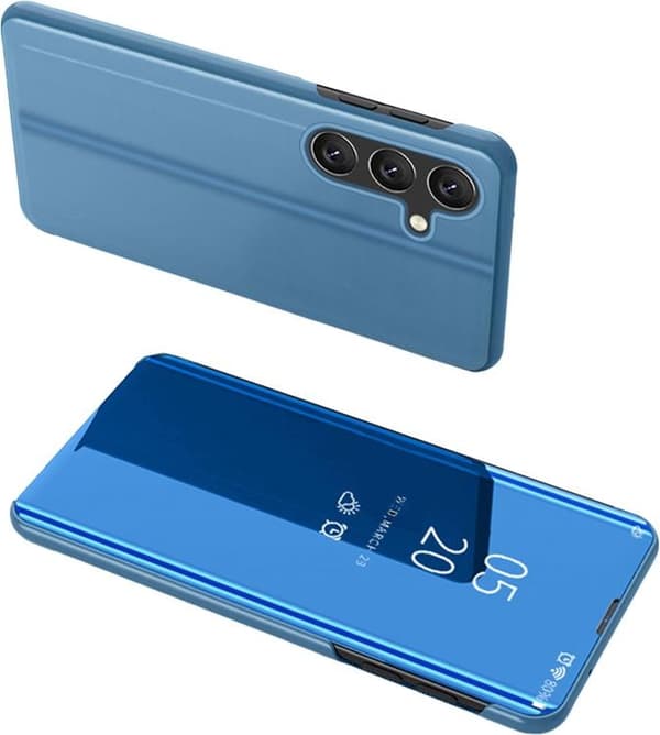 Galaxy A22 4G Mobilcover Clear View - Blå Blå