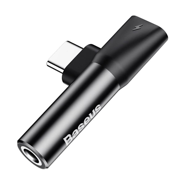 Baseus Converter L41 Adapter USB-C - USB-C 3,5 mm Svart Svart
