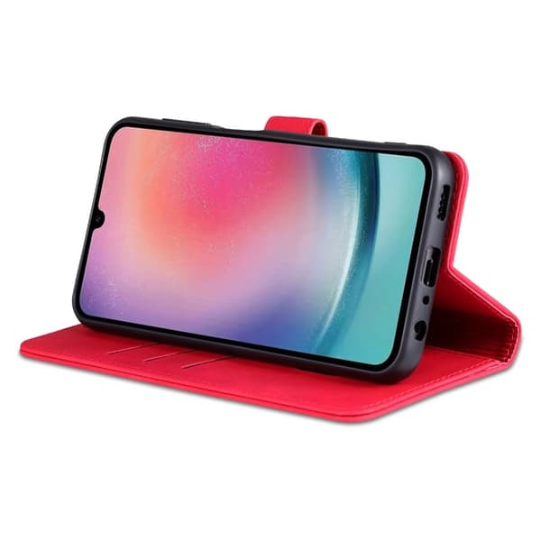 AZNS Samsung Galaxy A35 5G Plånboksfodral i Konstläder - Röd