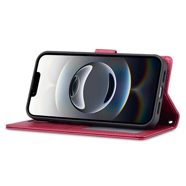 LC.IMEEKE L2 Series iPhone 16e Plånboksfodral Konstläder - Röd