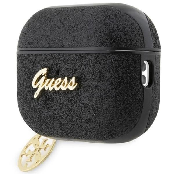 Guess Airpods Pro 2 Skal Glitter Flake 4G Charm - Sort Black