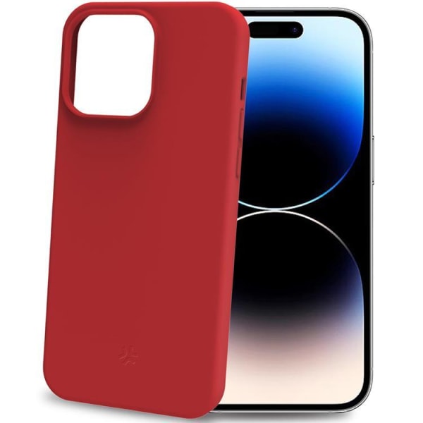 Celly iPhone 15 Pro -mobiilisuojus Cromo pehmeää kumia - punainen