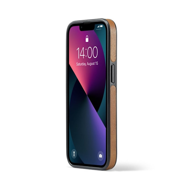 DG.MING Mobilskal till iPhone 14 Scratch-Proof Läderbrun
