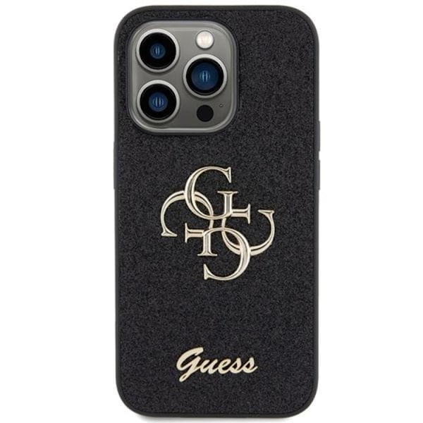 Guess iPhone 15 Pro Max Mobilskal Glitter Script Big 4G Svart