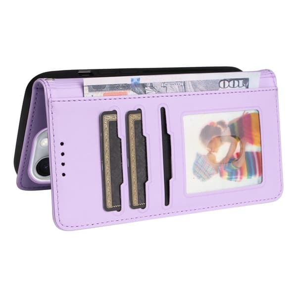 BETOPNICE iPhone 16 Pro Max Plånboksfodral - Detachable Konstläder- Lila