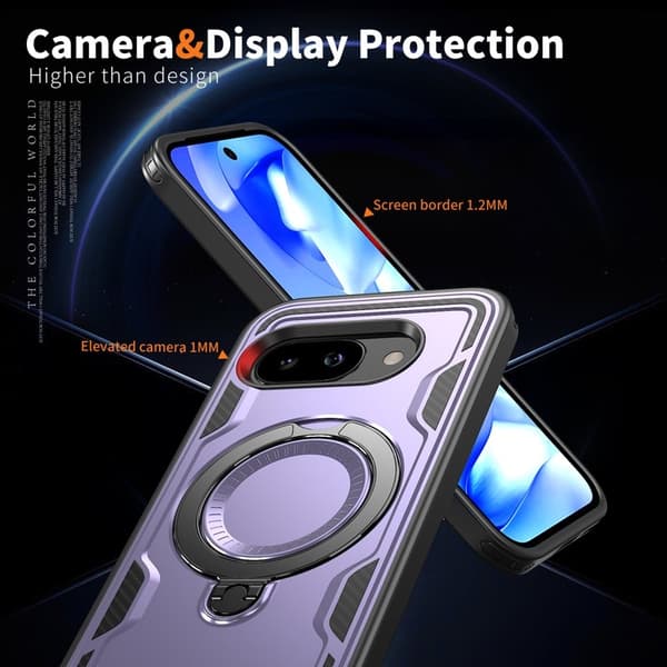 Mobilskal till Google Pixel 9a Militärskydd Plast Kickstand - Lila