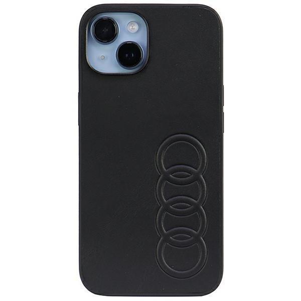Audi iPhone 14 matkapuhelimen suojakuori synteettistä nahkaa - musta