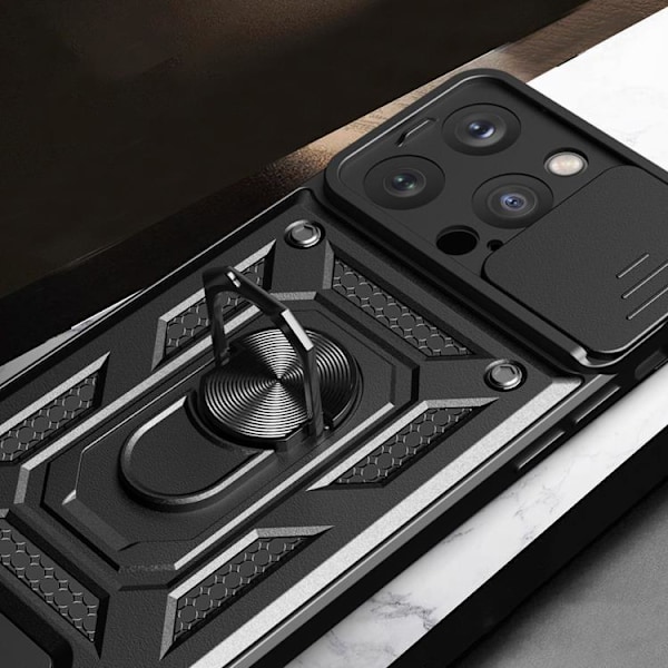 iPhone 15 Pro Mobilskal Camshield Hybrid Armor - Blå