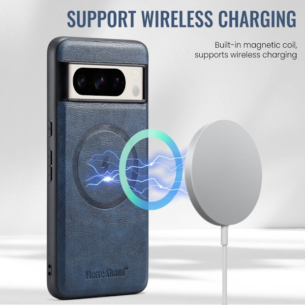 FIERRE SHANN 025 Google Pixel 8 Pro Fodral PU+TPU - Blå