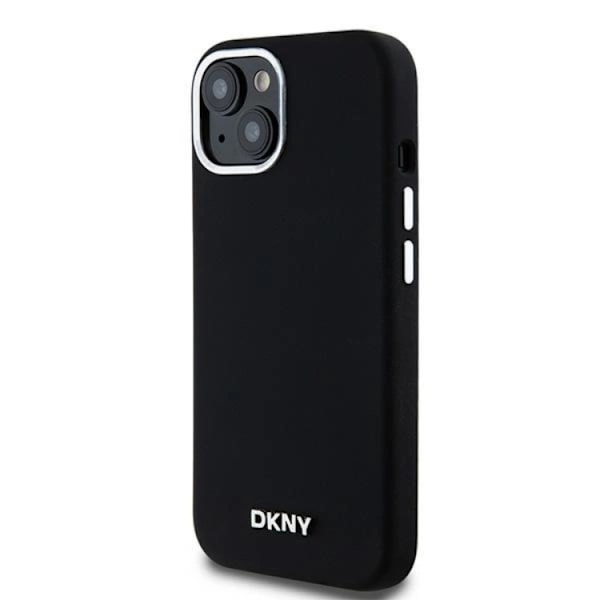DKNY iPhone 15/14/13 Mobilskal Magsafe Liquid Silikon Small Metal Logo Svart