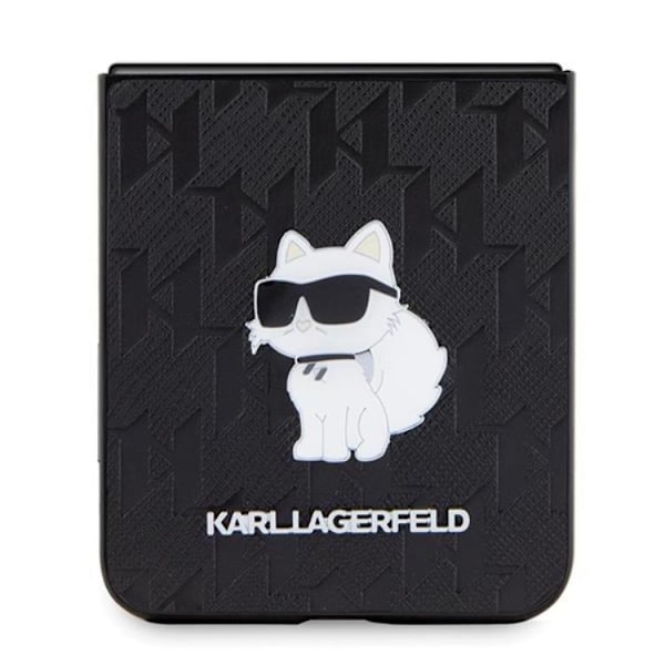 Karl Lagerfeld Galaxy Z Flip 5 Mobilskal Saffiano Monogram Choupette Pin Svart