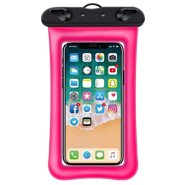 Vattentät Mobilfodral max 7.2" med Snöre - Rosa Rosa