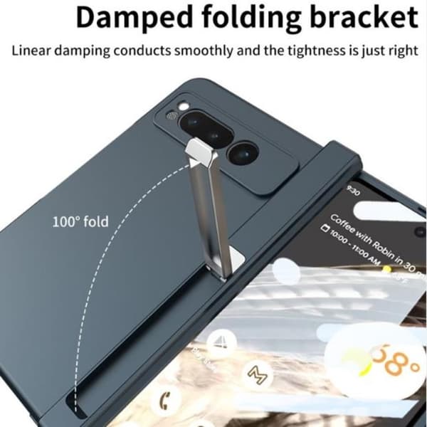 GKK Google Pixel Fold Mobilcover Kickstand Hård PC - Sølv Silver
