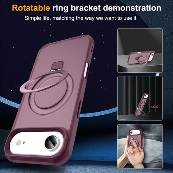 Mobilskal till iPhone Air MagSafe TPU+PC Kickstand - Vinröd Vinröd