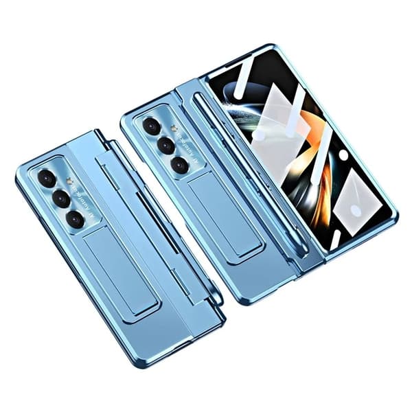 Mobilskal till Galaxy Z Fold7 med Skärmskydd och Stylus Hinge - Blå Blå