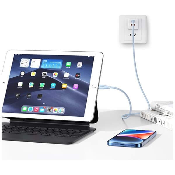 Usams USB-C Till Lightning Kabel 1m Green Series - Vit Vit