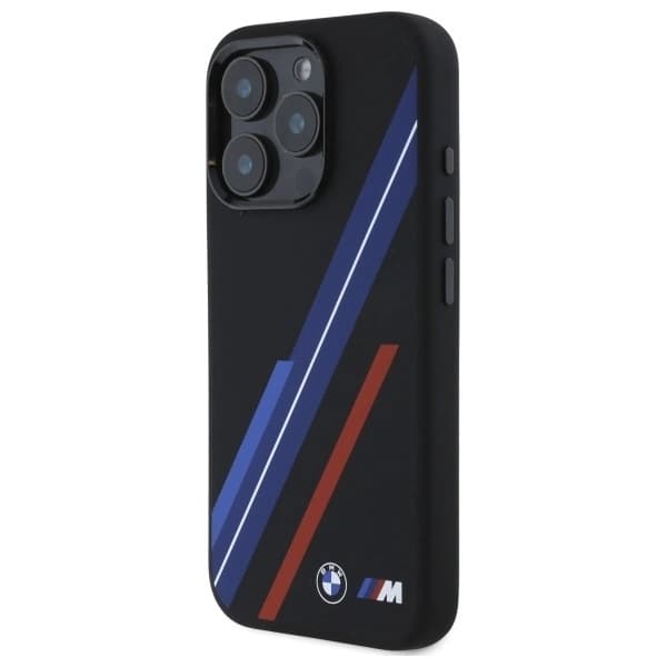 BMW Mobilskal till iPhone 16 Pro MagSafe Silikon Random Lines - Svart Black