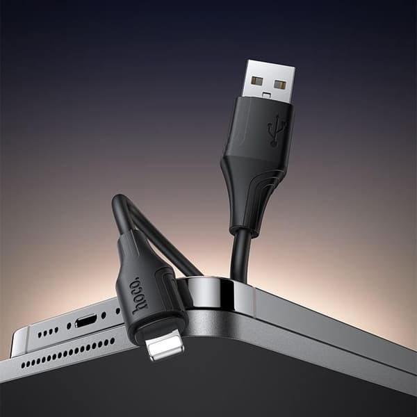HOCO USB-A til Lightning Kabel 2.4A 1m Silikone X124 - Sort Svart