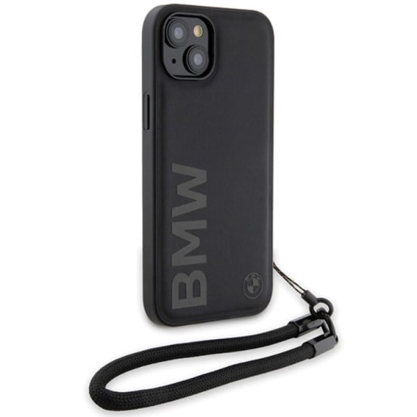 BMW iPhone 15/14 Plus Mobilcover Signature Læder Wordmark Cord